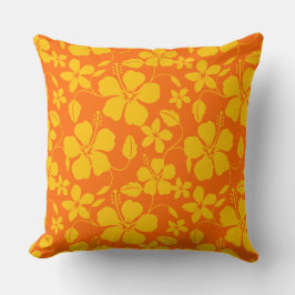 Hawaiiansk Hula (Hibiscus) Orange Mix Kudde