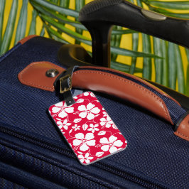 Hawaiiansk Hula (HIBISCUS) RÖD BAGAGETAGG Bagagebricka