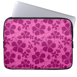 Hawaiiansk hula (hibiskus) burgundervin laptop fodral
