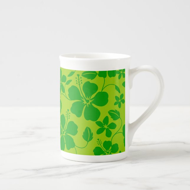 Hawaiiansk Hula (Hibiskus) CITRON & LIME Benporslin Mugg (Höger)
