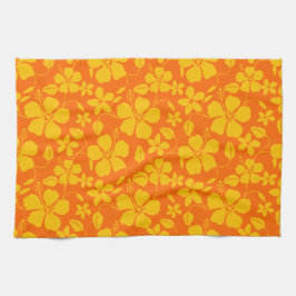 Hawaiiansk Hula (Hibiskus) Orange Mix Kökshandduk