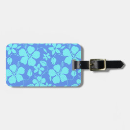 Hawaiiansk Hula (Hibiskus) Periwinkle/Teal Bagagebricka