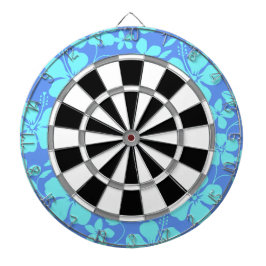 Hawaiiansk hula (hibiskus) periwinkle/teal darttavla