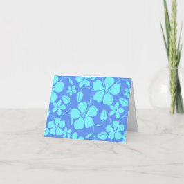 Hawaiiansk Hula (Hibiskus) Periwinkle/Teal Tack Kort