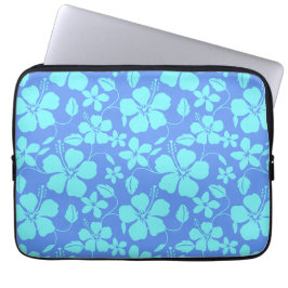 Hawaiiansk hula (Hibiskus) pervinka/teal Laptop Fodral