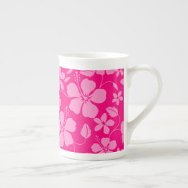 Hawaiiansk hula (Hibiskus) rosa guava Benporslin Mugg