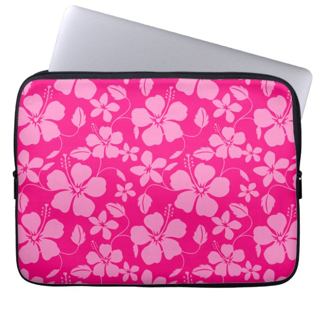 Hawaiiansk hula (hibiskus) rosa guava laptop fodral (Framsidan)