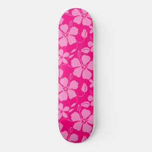 Hawaiiansk Hula (Hibiskus) Rosa Guava Mini Skateboard Bräda 18,5 Cm