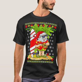 Hawaiiansk jul i juli Mele Kalikimaka Santa C T Shirt