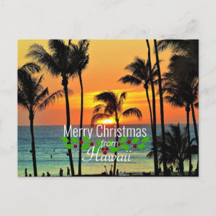 Hawaiiansk jul solnedgång vykort
