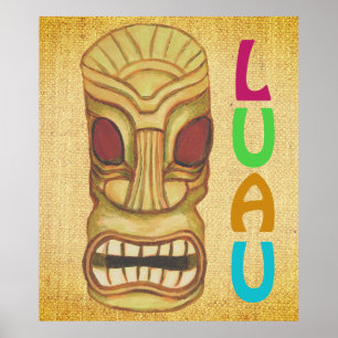 Hawaiiansk Luau Tiki-festmask Poster