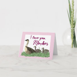 Hawaiiansk Nene-Gås Familj Mors Dag Kort