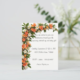 Hawaiiansk Plumeria Baby Shower Digital Nedladdnin Inbjudningar