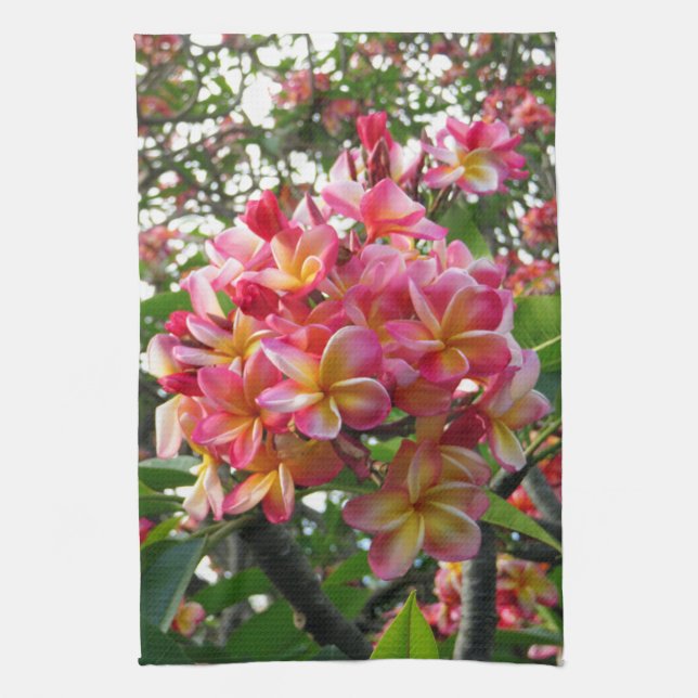 Hawaiiansk plumeria kökshandduk (Vertikal)