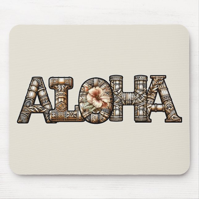Hawaiiansk polynesiskt Aloha-bambuutseende Musmatta (Framsidan)