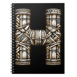 Hawaiiansk polynesiskt Aloha-brev H Anpassad initi Anteckningsbok