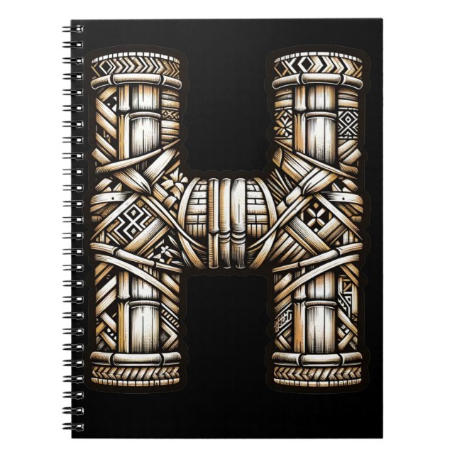 Hawaiiansk polynesiskt Aloha-brev H Anpassad initi Anteckningsbok (Framsidan)