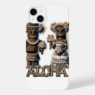 Hawaiiansk polynesiskt Tiki-brud och -brudgum bröl