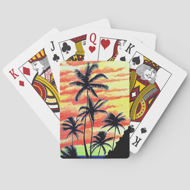 Hawaiiansk solnedgång Coco Palms  Casinokort (Baksidan)