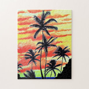 Hawaiiansk solnedgång Coco Palms Pussel