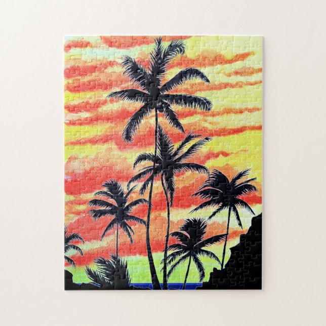 Hawaiiansk solnedgång Coco Palms  Pussel (Vertikal)