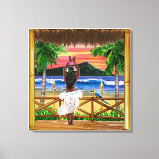 Hawaiiansk solnedgång hula canvastryck