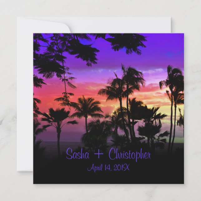 Hawaiiansk solnedgång vid Kāʻanapali Beach Inbjudningar (Framsida)