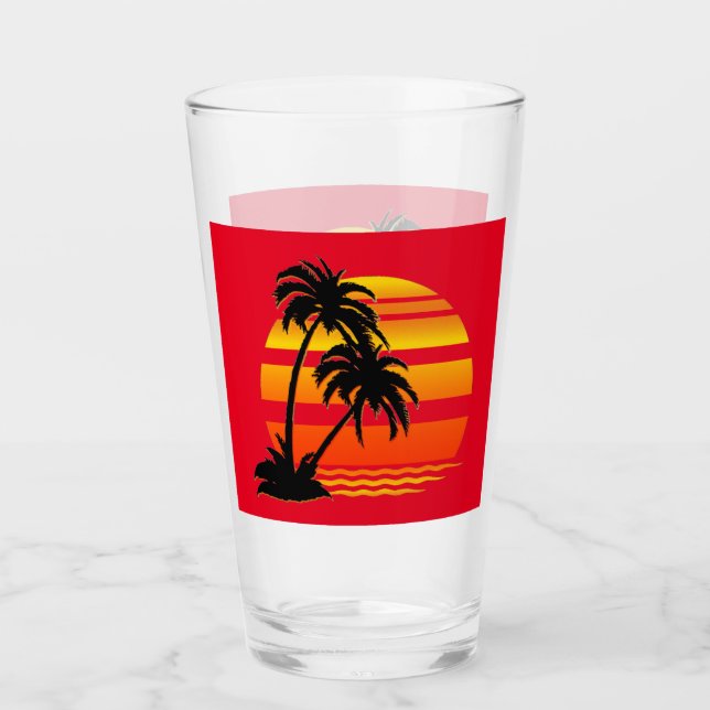 Hawaiiansk solnedgångsglas glaskopp (Framsida)