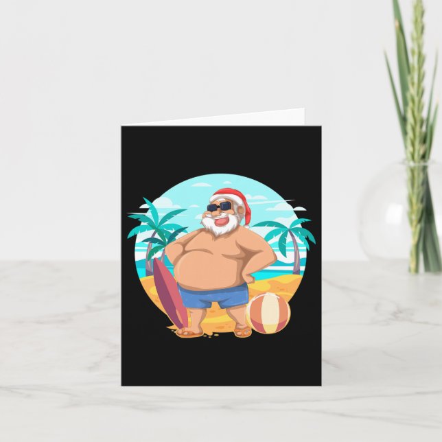 Hawaiiansk sommar Rolig jul tomte Tropisk jul Kort (Framsida)