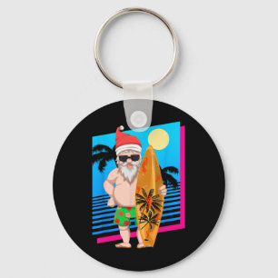 Hawaiiansk sommar surfar tomte rolig jul nyckelring