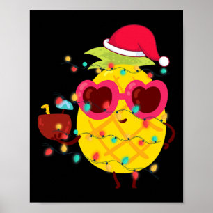 Hawaiiansk sommar tropisk jul ananas jul  poster