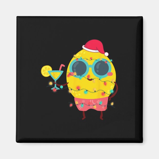 Hawaiiansk sommar tropisk jul citron rolig jul magnet (Framsidan)