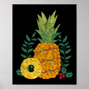 Hawaiiansk sommarfrukt Ananas Tropisk jul Poster