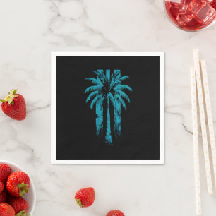Hawaiiansk strand sommar tropisk semester palmer pappersservett