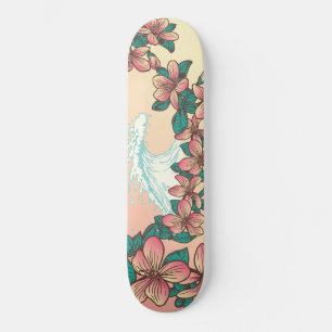 Hawaiiansk Surfa Wave Hibiscus Flowers Vintage Mini Skateboard Bräda 18,5 Cm