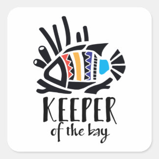 Hawaiiansk tigerfisk i Tropical Färg Fyrkantigt Klistermärke