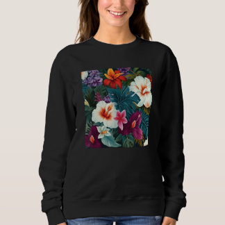 Hawaiiansk tropisk blommig bladsmönster strand sem t shirt
