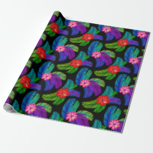 Hawaiiansk tropisk blommig presentpapper