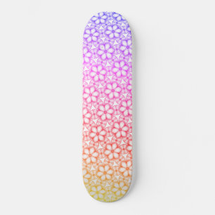 Hawaiiansk tropisk Blommigt Ombre Kaleidoskop Mini Skateboard Bräda 18,5 Cm