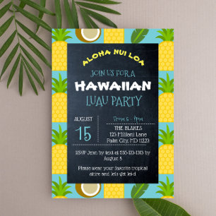 Hawaiiansk tropisk Luau-fest Inbjudningar
