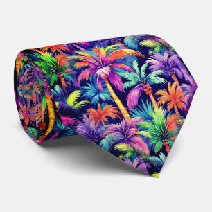 Hawaiiansk tropisk palmutskriftsmönster slips