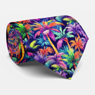 Hawaiiansk tropisk palmutskriftsmönster slips