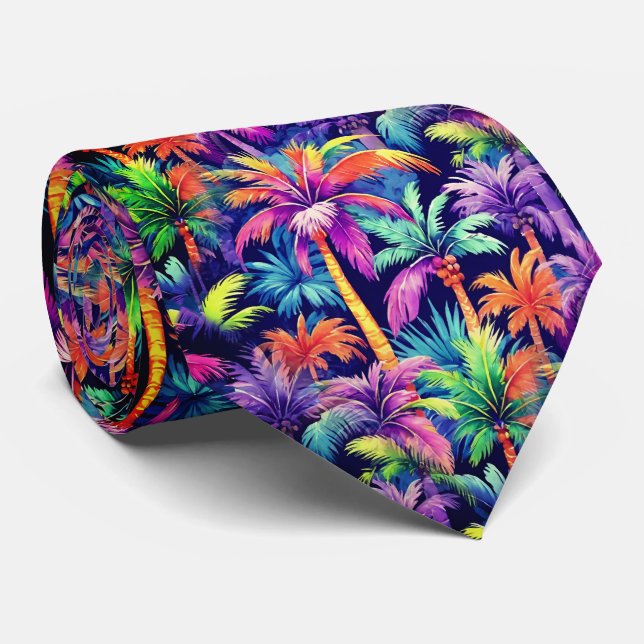Hawaiiansk tropisk palmutskriftsmönster slips (Rullad)