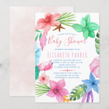 Hawaiiansk tropisk rosa blomsterkrans baby shower
