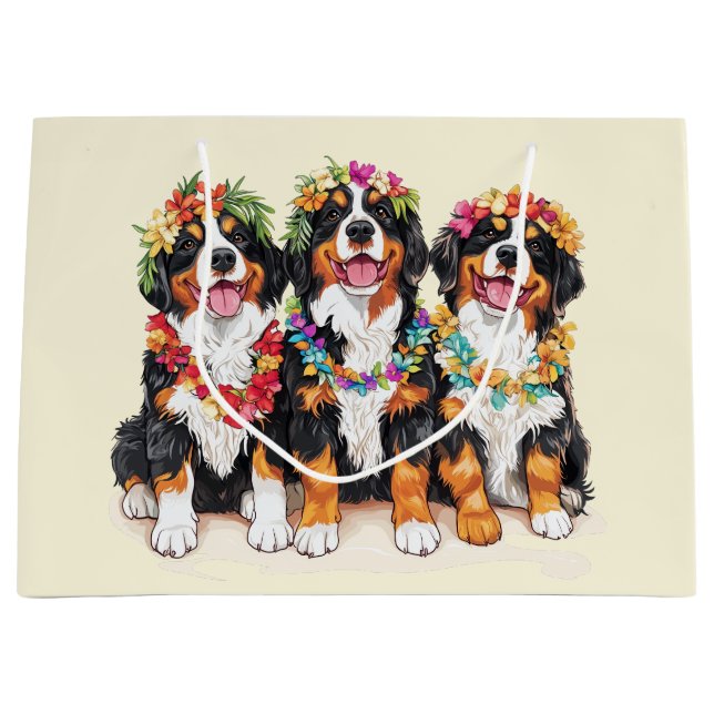 Hawaiianska Bernese Mountain Dogs Blomsterkrans (Framsidan)