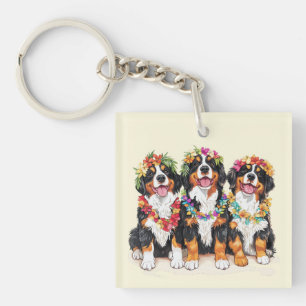 Hawaiianska Bernese Mountain Dogs Blomsterkrans