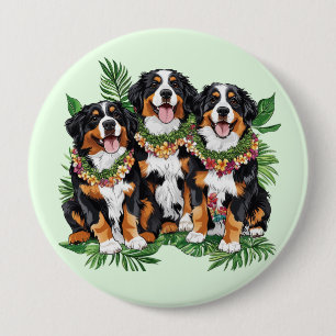 Hawaiianska Bernese Mountain Dogs Blomsterkrans Knapp
