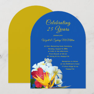 Hawaiianska blommor årsdag löftesceremoni inbjudan