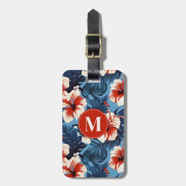 Hawaiianska blommor bagagetikett bagagebricka (Vertikal Framsida)