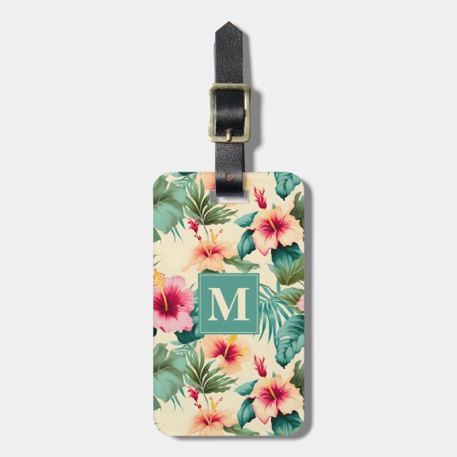 Hawaiianska blommor bagagetikett bagagebricka (Vertikal Framsida)